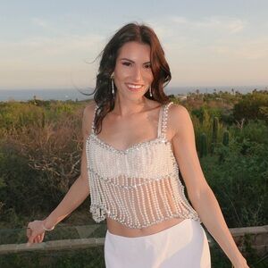 12th Tribe Serano Pearl Overlay Top